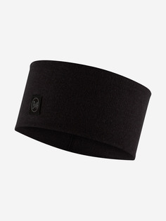 Повязка Buff Merino Wide Headband Solid Black, Черный