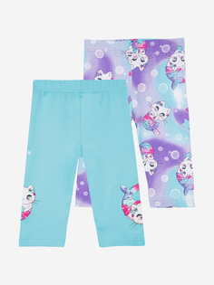 Легинсы укороченные Playtoday для девочек, 2 пары в комплекте, Голубой