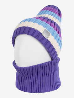 Комплект шапка и снуд для девочки NIKASTYLE, Фиолетовый