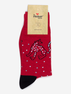 Носки St. Friday Socks - Леопард красный, Красный