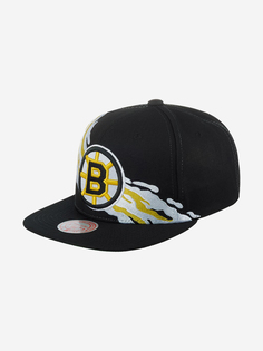 Бейсболка с прямым козырьком MITCHELL NESS 6HSSSH22087-BBNBLCK Boston Bruins NHL (черный), Черный Mitchell&Ness
