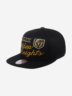 Бейсболка с прямым козырьком MITCHELL NESS 6HSSLD21213-VGKBLCK Vegas Golden Knights NHL (черный), Черный Mitchell&Ness