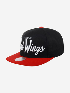 Бейсболка с прямым козырьком MITCHELL NESS 6HSSSH22086-DRWBLCK Detroit Red Wings NHL (черный), Черный Mitchell&Ness