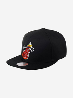 Бейсболка с прямым козырьком MITCHELL NESS HHSS5133-MHEYYPPPBLCK Miami Heat NBA (черный), Черный Mitchell&Ness