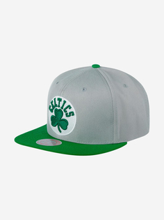 Бейсболка с прямым козырьком MITCHELL NESS 6HSSSH21270-BCEGREY Boston Celtics NBA (серый), Серый Mitchell&Ness