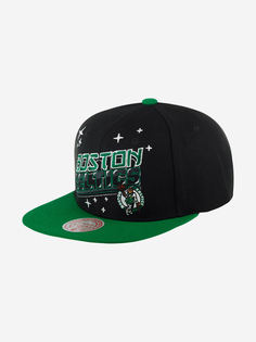Бейсболка с прямым козырьком MITCHELL NESS HHSS5757-BCEYYPPPBLCK Boston Celtics NBA (черный), Черный Mitchell&Ness