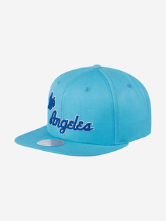 Бейсболка с прямым козырьком MITCHELL NESS HHSS3258-LALYYPPPBLUE Los Angeles Lakers NBA (голубой), Голубой Mitchell&Ness