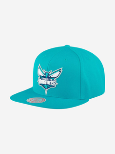 Бейсболка с прямым козырьком MITCHELL NESS 6HSSMM18842-CHOTEAL Charlotte Hornets NBA (голубой), Голубой Mitchell&Ness
