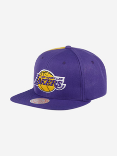 Бейсболка с прямым козырьком MITCHELL NESS HHSS2991-LALYYPPPPURP Los Angeles Lakers NBA (фиолетовый), Фиолетовый Mitchell&Ness