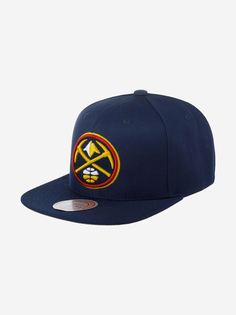 Бейсболка с прямым козырьком MITCHELL NESS HHSS3256-DNUYYPPPNAVY Denver Nuggets NBA (синий), Синий Mitchell&Ness