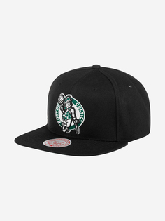 Бейсболка с прямым козырьком MITCHELL NESS HHSS2976-BCEYYPPPBLCK Boston Celtics NBA (черный), Черный Mitchell&Ness