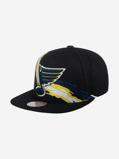 Бейсболка с прямым козырьком MITCHELL NESS 6HSSSH22087-SLUBLCK St Louis Blues NHL (черный), Черный Mitchell&Ness