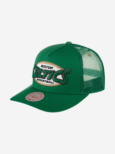 Бейсболка с сеточкой MITCHELL NESS HHSS5765-BCEYYPPPGREN Boston Celtics NBA (зеленый), Зеленый Mitchell&Ness