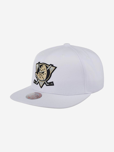 Бейсболка с прямым козырьком MITCHELL NESS HHSS5745-ADUYYPPPWHIT Anaheim Ducks NHL (белый), Белый Mitchell&Ness