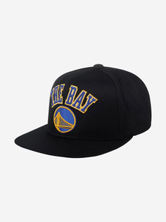 Бейсболка с прямым козырьком MITCHELL NESS HHSS1100-GSWYYPPPBLCK Golden State Warriors NBA (черный), Черный Mitchell&Ness