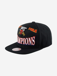 Бейсболка с прямым козырьком MITCHELL NESS HHSS1077-CBUYYPPPBLCK Chicago Bulls NBA (черный), Черный Mitchell&Ness