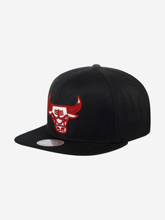 Бейсболка с прямым козырьком MITCHELL NESS 6HSSMM21027-CBUBLCK Chicago Bulls NBA (черный), Черный Mitchell&Ness