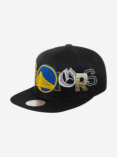Бейсболка с прямым козырьком MITCHELL NESS HHSS3180-GSWYYPPPBLCK Golden State Warriors NBA (черный), Черный Mitchell&Ness