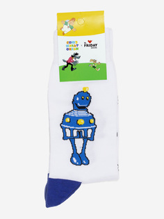 Носки с рисунками St.Friday Socks - Робот Шелезяка, Белый