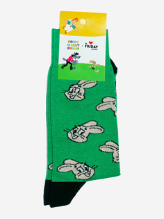Носки с рисунками St.Friday Socks - Заяц - Ну погоди!, Зеленый