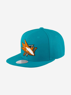 Бейсболка с прямым козырьком MITCHELL NESS 6HSSDX22015-SJSTEAL San Jose Sharks NHL (голубой), Голубой Mitchell&Ness