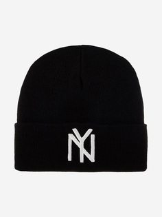 Шапка с отворотом AMERICAN NEEDLE 21019A-NBY New York Black Yankees Cuffed Knit NL (черный), Черный