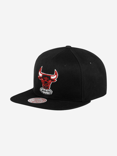 Бейсболка с прямым козырьком MITCHELL NESS 6HSSJS19079-CBUBLCK Chicago Bulls NBA (черный), Черный Mitchell&Ness