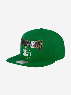 Бейсболка с прямым козырьком MITCHELL NESS HHSS4225-BCEYYPPPGREN Boston Celtics NBA (зеленый), Зеленый Mitchell&Ness
