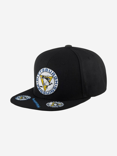 Бейсболка с прямым козырьком MITCHELL NESS 6HSSSH22089-PPEBLCK Pittsburgh Penguins NHL (черный), Черный Mitchell&Ness