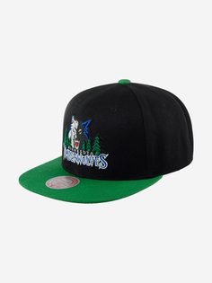Бейсболка с прямым козырьком MITCHELL NESS 6HSSRI20092-MTIBKGN Minnesota Timberwolves NBA (черный), Черный Mitchell&Ness