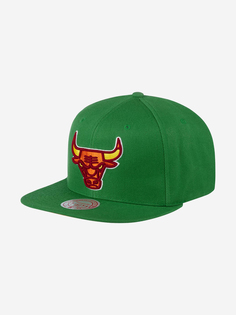 Бейсболка с прямым козырьком MITCHELL NESS 6HSSSH21295-CBUGREN Chicago Bulls NBA (зеленый), Зеленый Mitchell&Ness