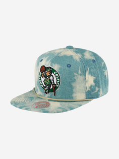 Бейсболка с прямым козырьком MITCHELL NESS HHSS5683-BCEYYPPPBLUE Boston Celtics NBA (голубой), Голубой Mitchell&Ness