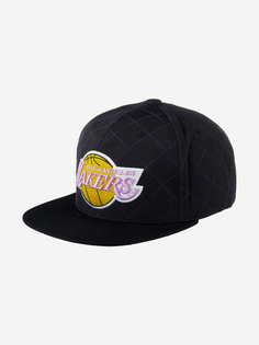 Бейсболка с прямым козырьком MITCHELL NESS HHSS1212-LALYYPPPBLCK Los Angeles Lakers NBA (черный), Черный Mitchell&Ness