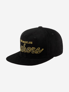 Бейсболка с прямым козырьком MITCHELL NESS HHSS4798-LALYYPPPBLCK Los Angeles Lakers NBA (черный), Черный Mitchell&Ness