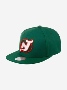 Бейсболка с прямым козырьком MITCHELL NESS 6HSSDX22015-NJDGREN New Jersey Devils NHL (зеленый), Зеленый Mitchell&Ness