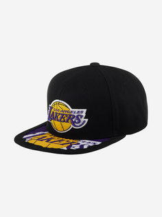 Бейсболка с прямым козырьком MITCHELL NESS HHSS5725-LALYYPPPBLCK Los Angeles Lakers NBA (черный), Черный Mitchell&Ness