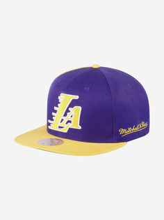 Бейсболка с прямым козырьком MITCHELL NESS 6MUSSH21300-LALPRGD Los Angeles Lakers NBA (фиолетовый), Фиолетовый Mitchell&Ness
