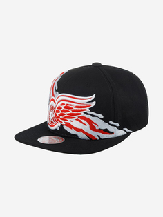 Бейсболка с прямым козырьком MITCHELL NESS 6HSSSH22087-DRWBLCK Detroit Red Wings NHL (черный), Черный Mitchell&Ness