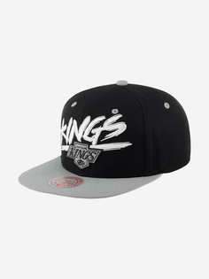 Бейсболка с прямым козырьком MITCHELL NESS HHSS5734-LAKYYPPPBKGY Los Angeles Kings NHL (черный), Черный Mitchell&Ness