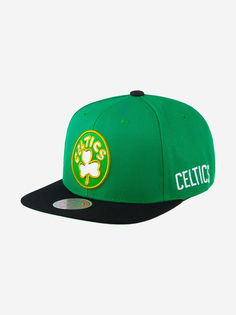 Бейсболка с прямым козырьком MITCHELL NESS 6HSSSH22018-BCEGREN Boston Celtics MLB (зеленый), Зеленый Mitchell&Ness