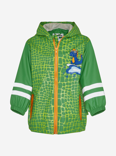 Непромокаемая детская куртка без подклада "Дино" Playshoes, Зеленый