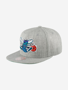 Бейсболка с прямым козырьком MITCHELL NESS HHSS3274-CHOYYPPPGYHT Charlotte Hornets NBA (серый), Серый Mitchell&Ness