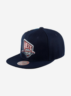 Бейсболка с прямым козырьком MITCHELL NESS 6HSSSH21142-NJNNAVYKMT New Jersey Nets NBA (синий), Синий Mitchell&Ness