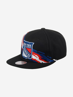 Бейсболка с прямым козырьком MITCHELL NESS 6HSSSH22087-NYABLCK New York Rangers NHL (черный), Черный Mitchell&Ness