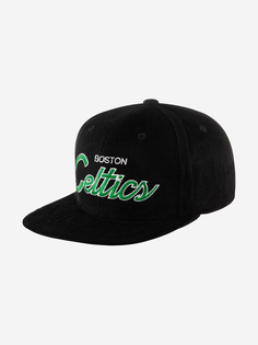 Бейсболка с прямым козырьком MITCHELL NESS HHSS4797-BCEYYPPPBLCK Boston Celtics NBA (черный), Черный Mitchell&Ness