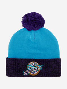 Шапка с помпоном MITCHELL NESS HPCK1052-UJAYYPPPTEAL Utah Jazz NBA (голубой), Голубой Mitchell&Ness