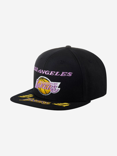 Бейсболка с прямым козырьком MITCHELL NESS HHSS2997-LALYYPPPBLCK Los Angeles Lakers NBA (черный), Черный Mitchell&Ness