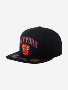 Бейсболка с прямым козырьком MITCHELL NESS HHSS2997-NYKYYPPPBLCK New York Knicks NBA (черный), Черный Mitchell&Ness