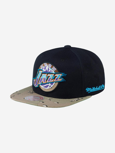 Бейсболка с прямым козырьком MITCHELL NESS HHSS1101-UJAYYPPPBLCK Utah Jazz NBA (черный), Черный Mitchell&Ness