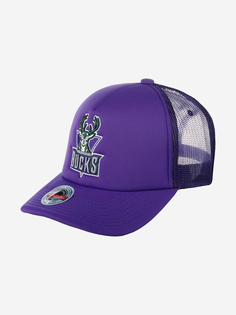 Бейсболка с сеточкой MITCHELL NESS 6HSSSH21346-MBUDKPR Milwaukee Bucks NBA (фиолетовый), Фиолетовый Mitchell&Ness